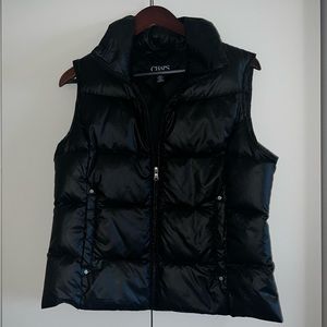 Chaps Classy Black Zip-Up 90% Down Packable Puffy Vest Size S New Without Tags
